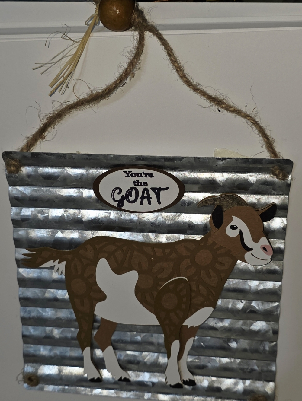 You're the GOAT Rustic Metal Wall Hanging (Includes 50% Donation)